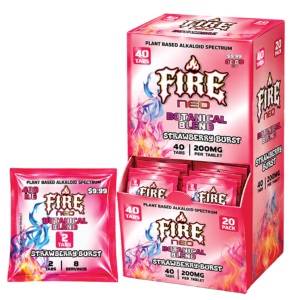 Fire Neo Strawberry Burst Botanical Blend Pouch, 2 Count, 40 Count Dispenser