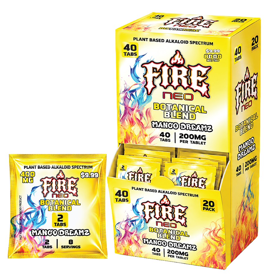 Fire Neo Mango Dreamz Botanical Blend Pouch, 2 Count, 40 Count Dispenser