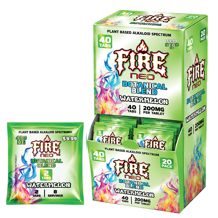 Fire Neo Watermelon Botanical Blend Pouch, 2 Count, 40 Count Dispenser (Copy)