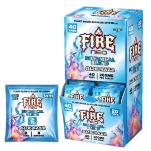 Fire Neo Cherry Blue Razz Botanical Blend Pouch, 2 Count, 40 Count Dispenser