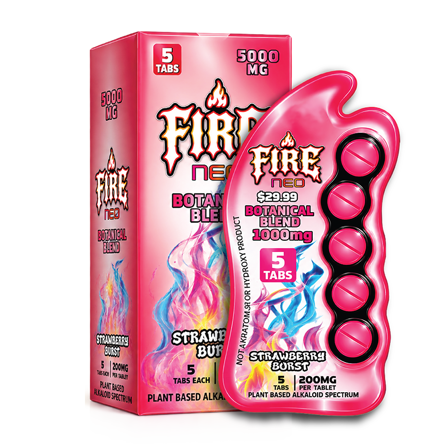 Fire Neo Strawberry Burst Botanical Blend Tablets, 5 Count