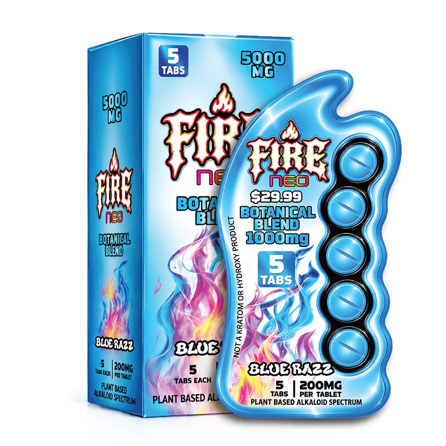 Fire Neo Blue Razz Botanical Blend Tablets, 5 Count